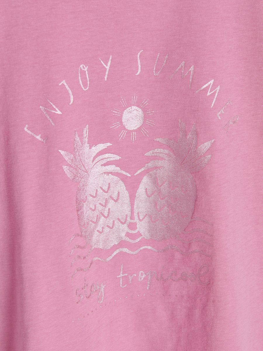 T-shirt with print - hot pink - RESERVED - 4