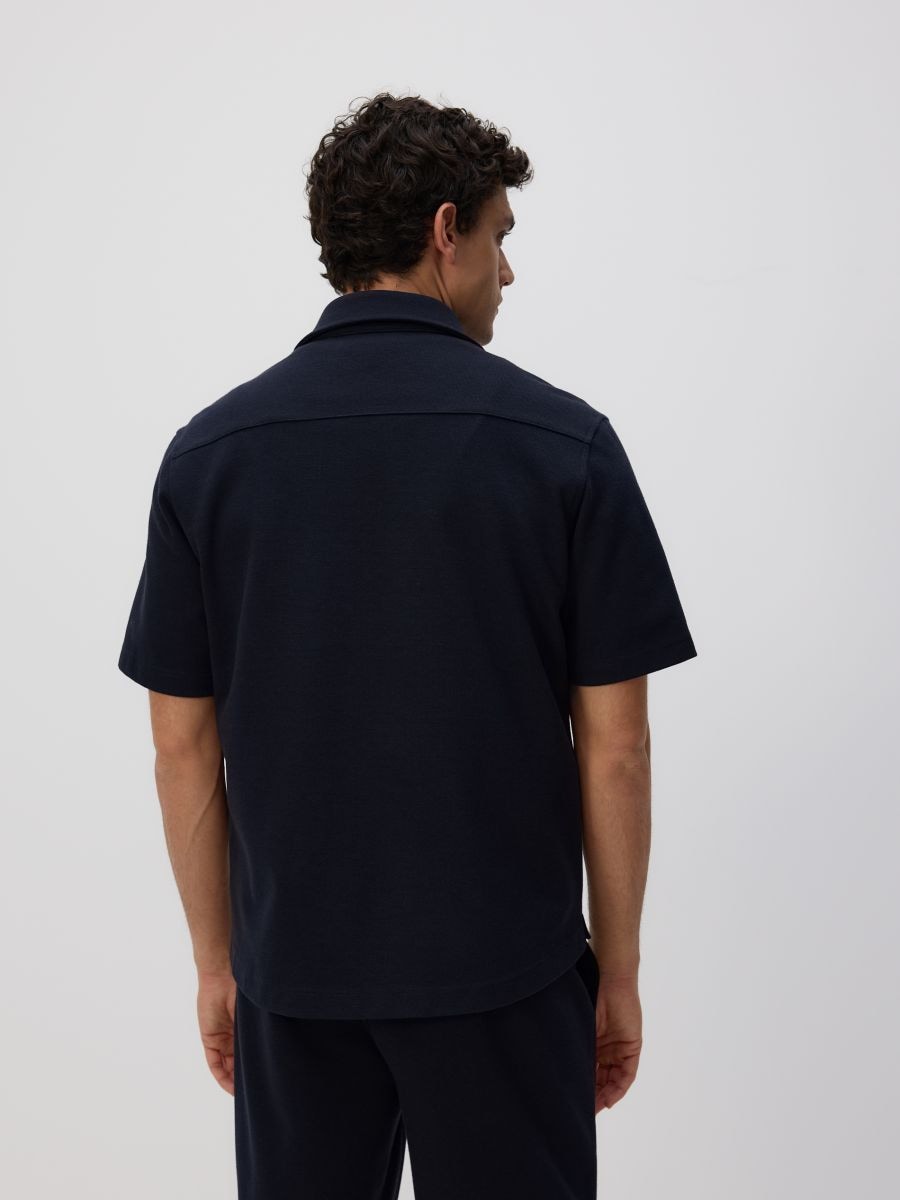 Camicia a maniche corte regular fit - blu scuro - RESERVED - 4