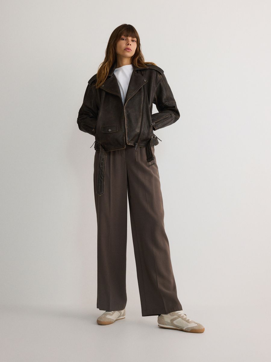 LADIES` TROUSERS - brown - RESERVED