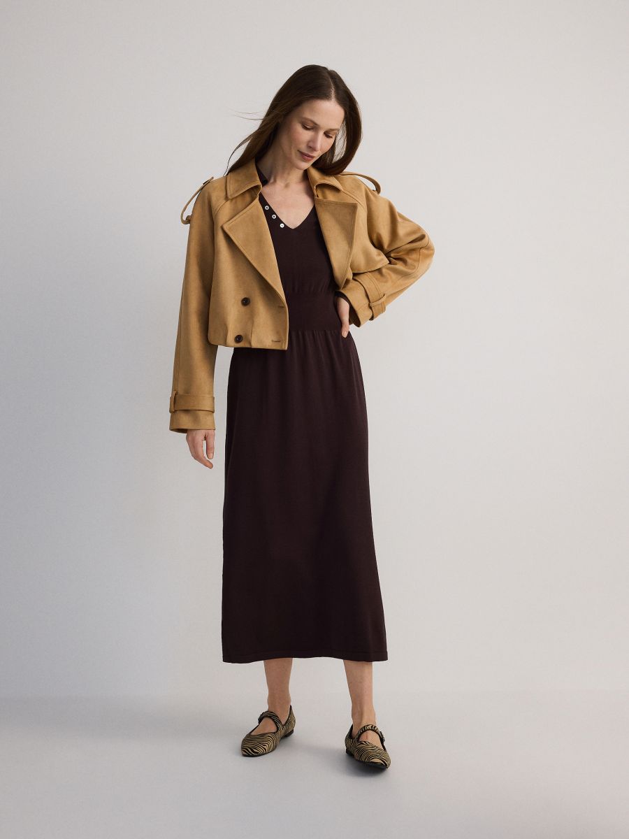 LADIES` DRESS - dark brown - RESERVED - 3