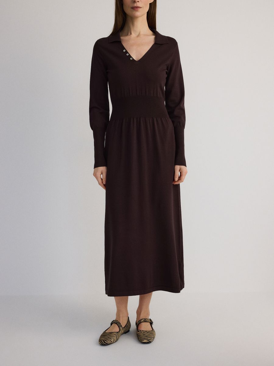 LADIES` DRESS - dark brown - RESERVED - 4