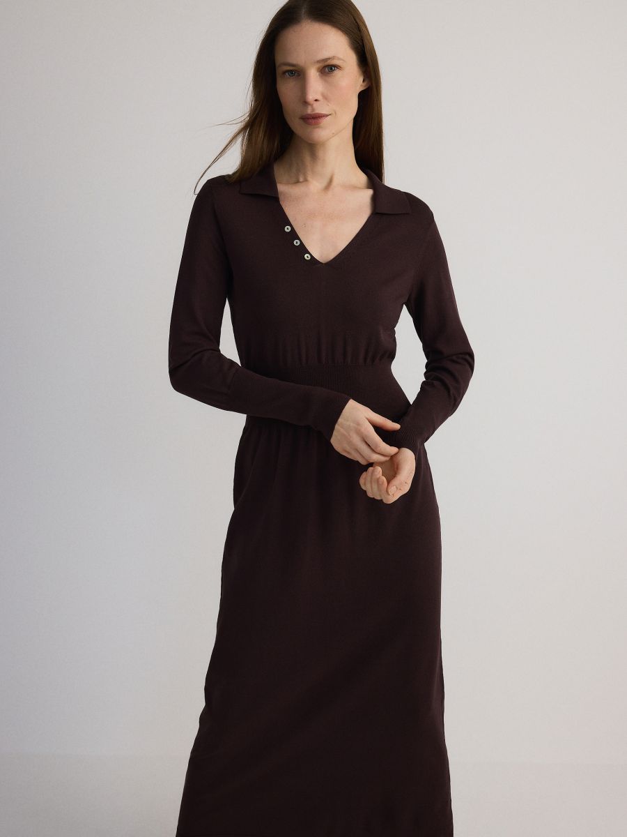 LADIES` DRESS - dark brown - RESERVED - 5
