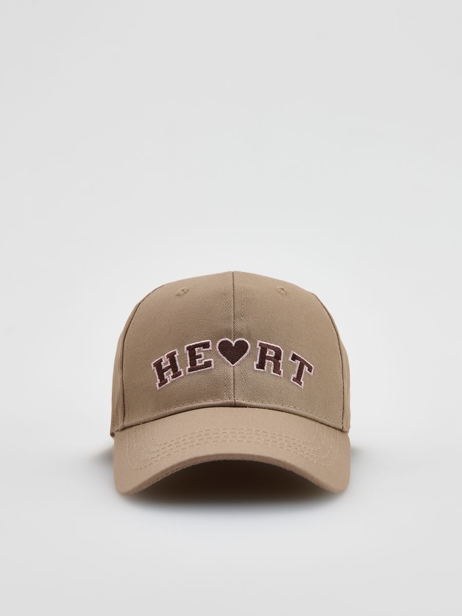Cap with embroidery - coffee - RESERVED