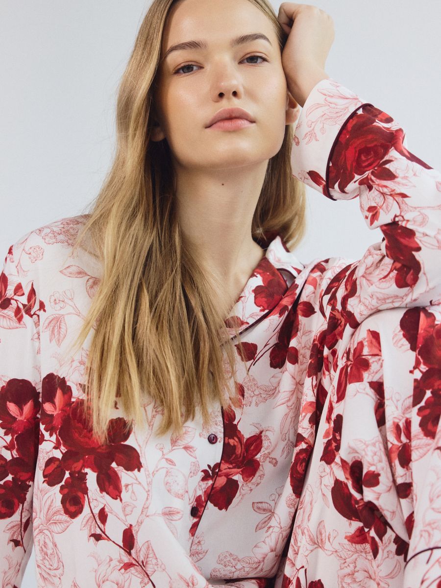 Patterned two piece pyjama set - rose - RESERVED