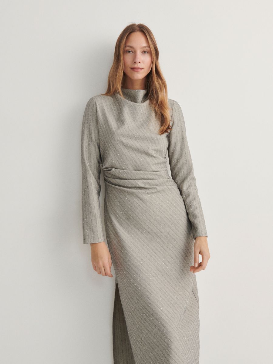 Midi dress with rhinestone detailing - multicolor - RESERVED - 3
