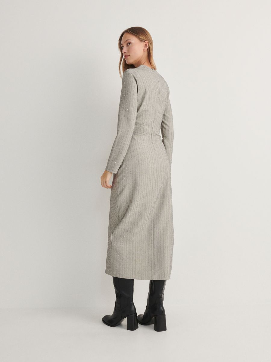 Midi dress with rhinestone detailing - multicolor - RESERVED - 4