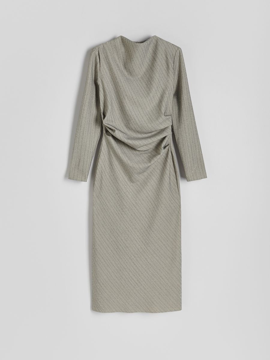 Midi dress with rhinestone detailing - multicolor - RESERVED - 5
