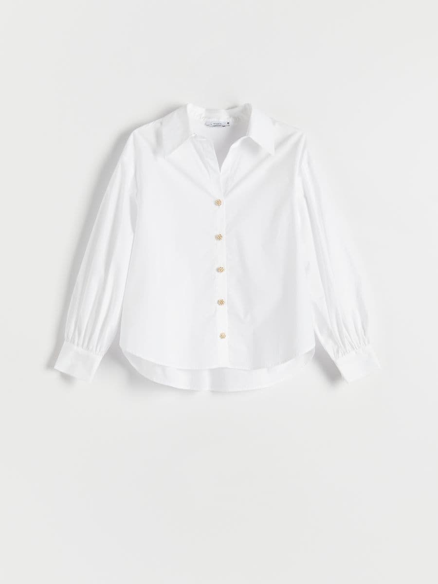 Shirt with decorative buttons - cream - RESERVED - 5