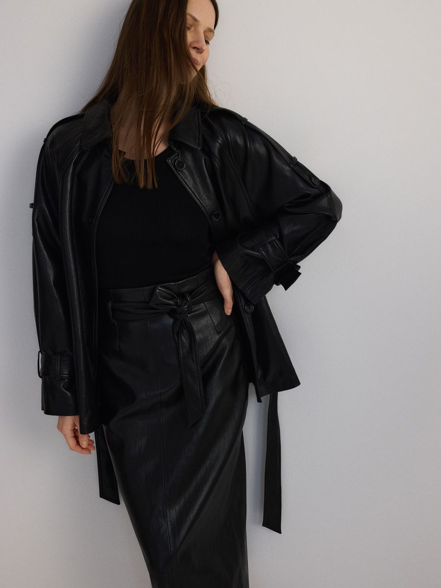 Gonna midi allacciata - nero - RESERVED - 5