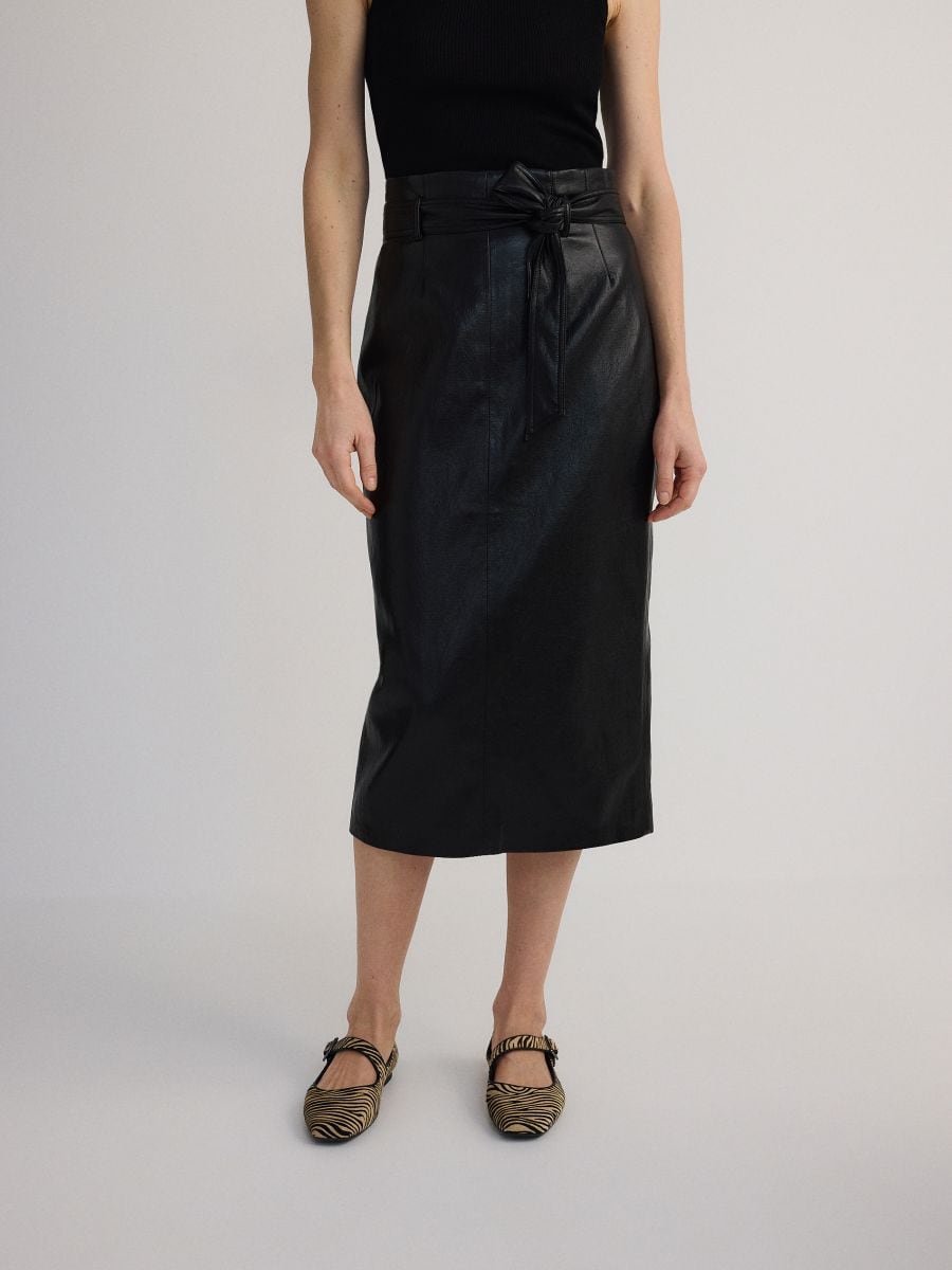 Gonna midi allacciata - nero - RESERVED - 3