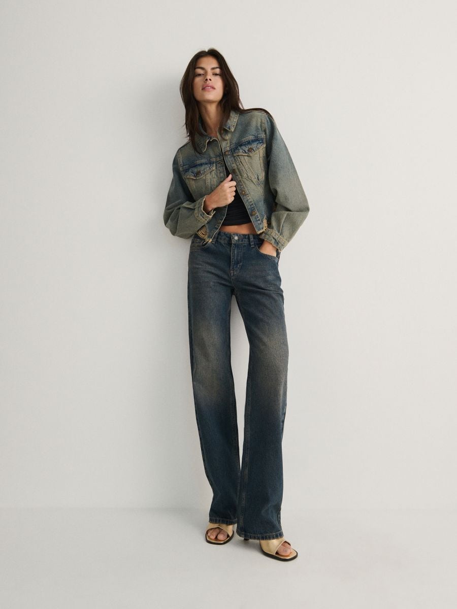 Jacket with dirty wash effect - indigo jeans - RESERVED - 3