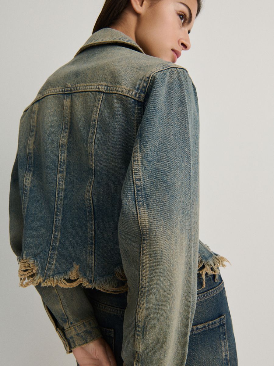 Jacket with dirty wash effect - indigo jeans - RESERVED - 2