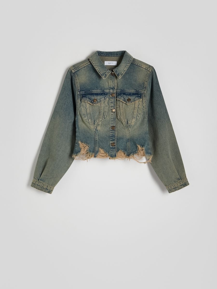 Jacket with dirty wash effect - indigo jeans - RESERVED - 4