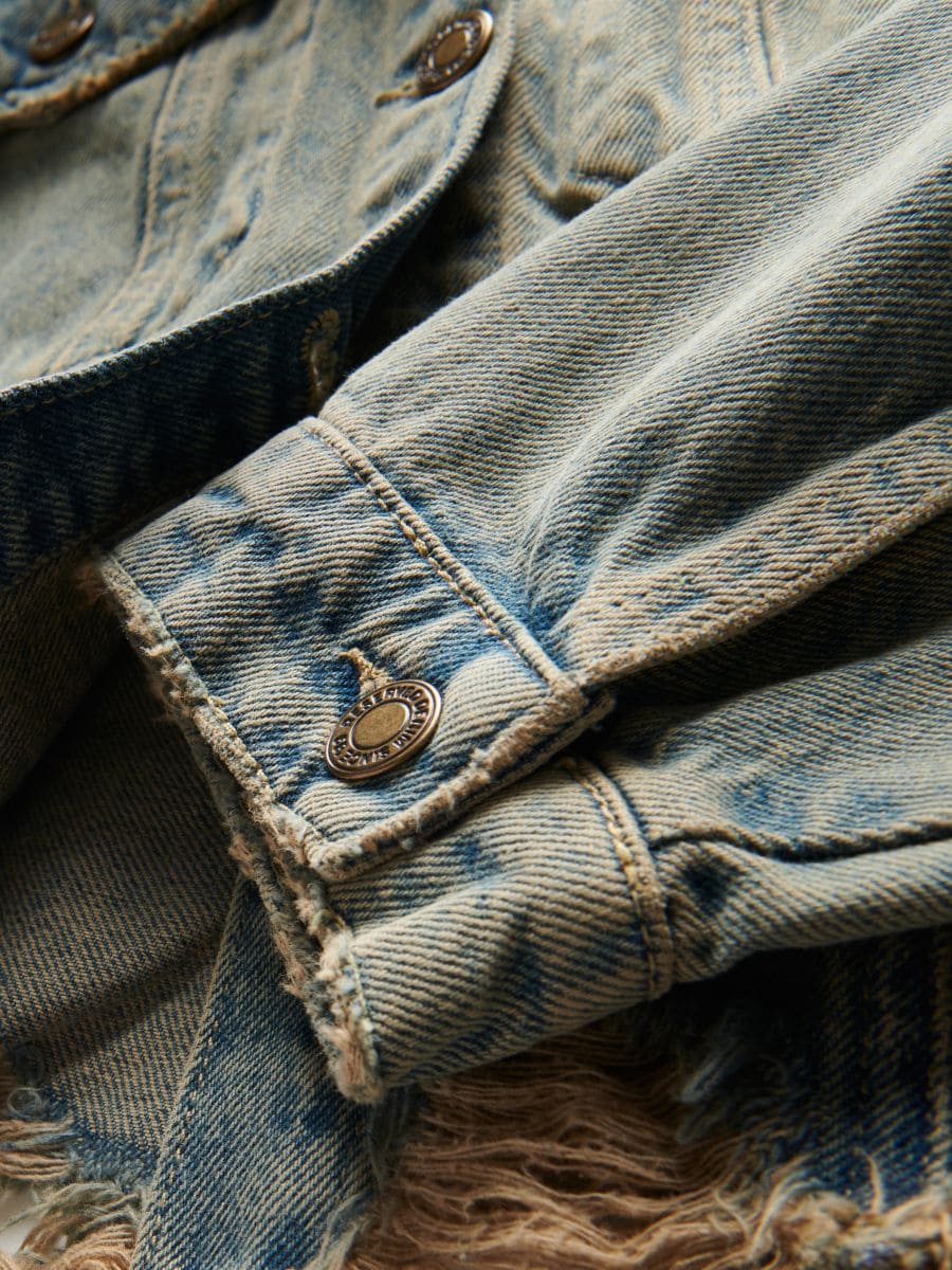 Jacket with dirty wash effect - indigo jeans - RESERVED - 6