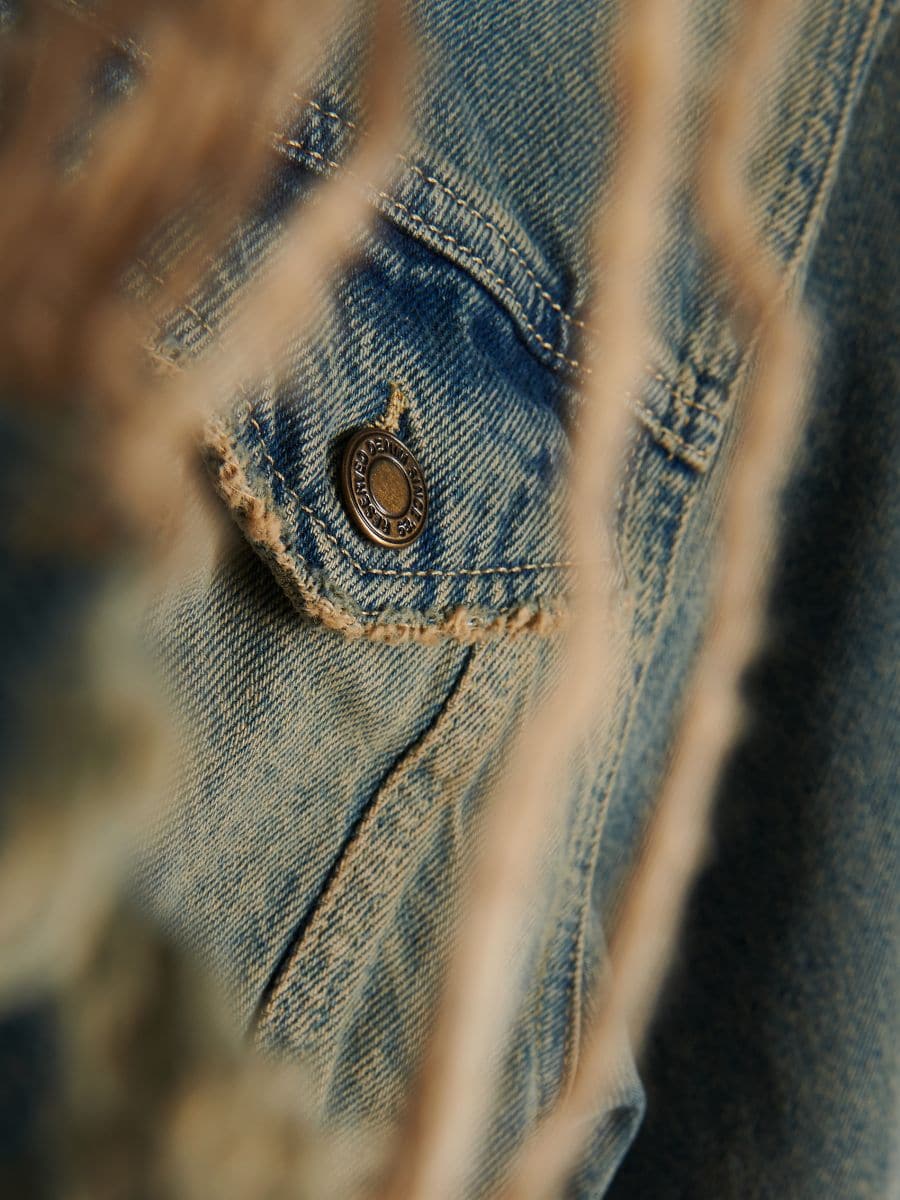 Jacket with dirty wash effect - indigo jeans - RESERVED - 7