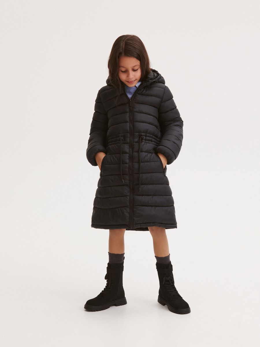 Longline quilted coat