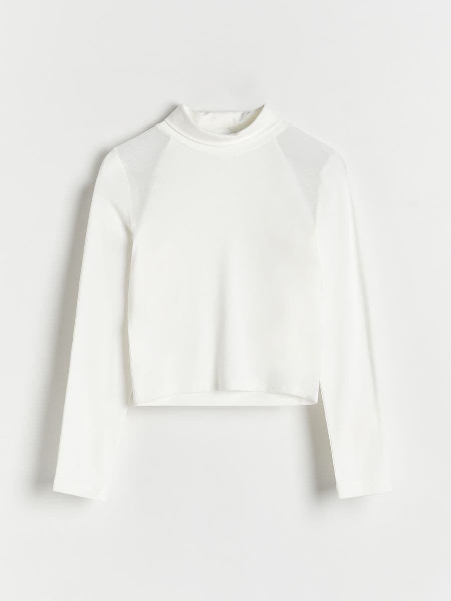Blouse with transparent inserts - cream - RESERVED - 2