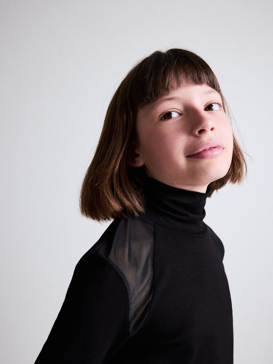 Blouse with transparent inserts - black - RESERVED - 3