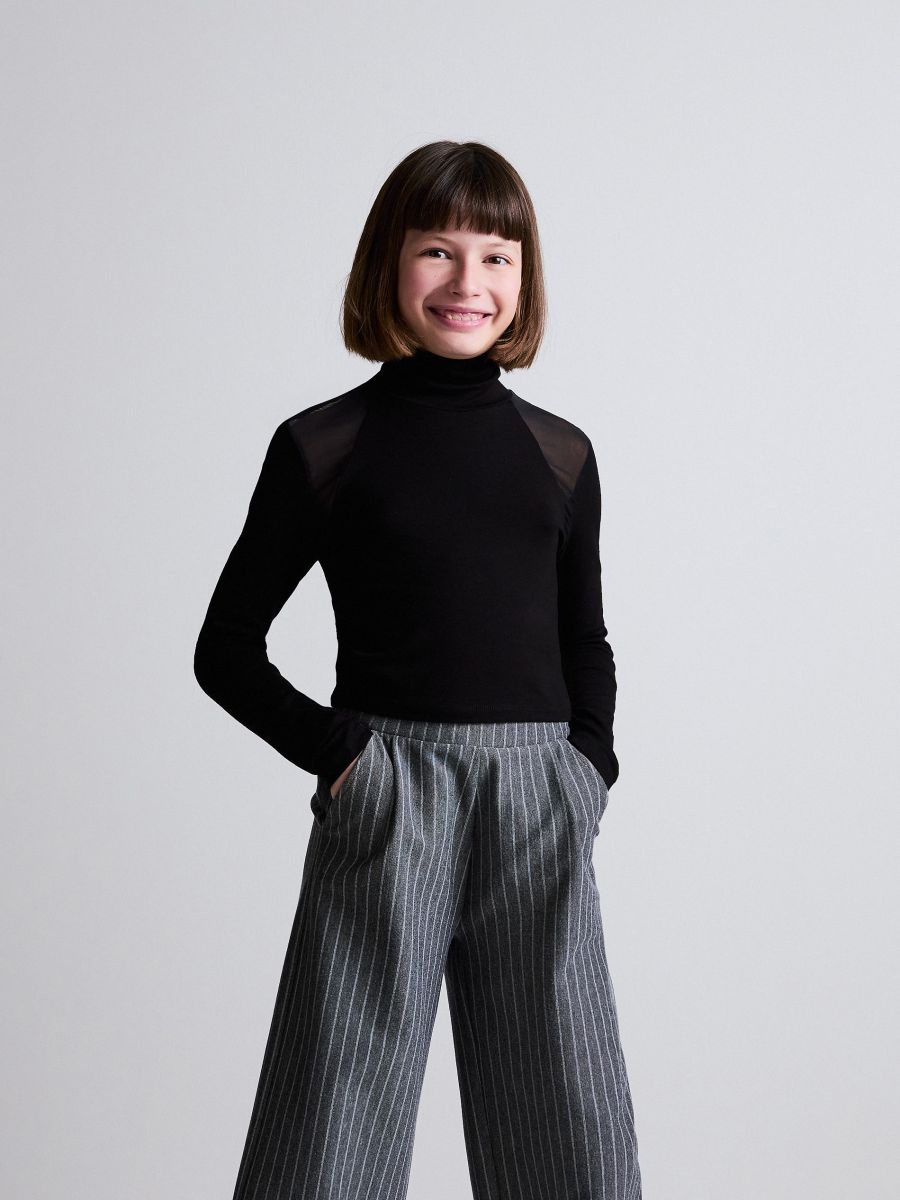 Blouse with transparent inserts - black - RESERVED - 5