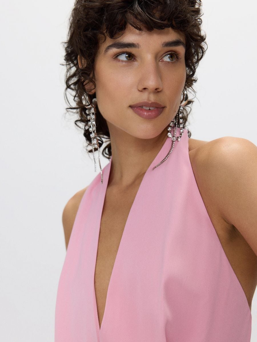 Asymmetric dress with open back - orchid - RESERVED - 2