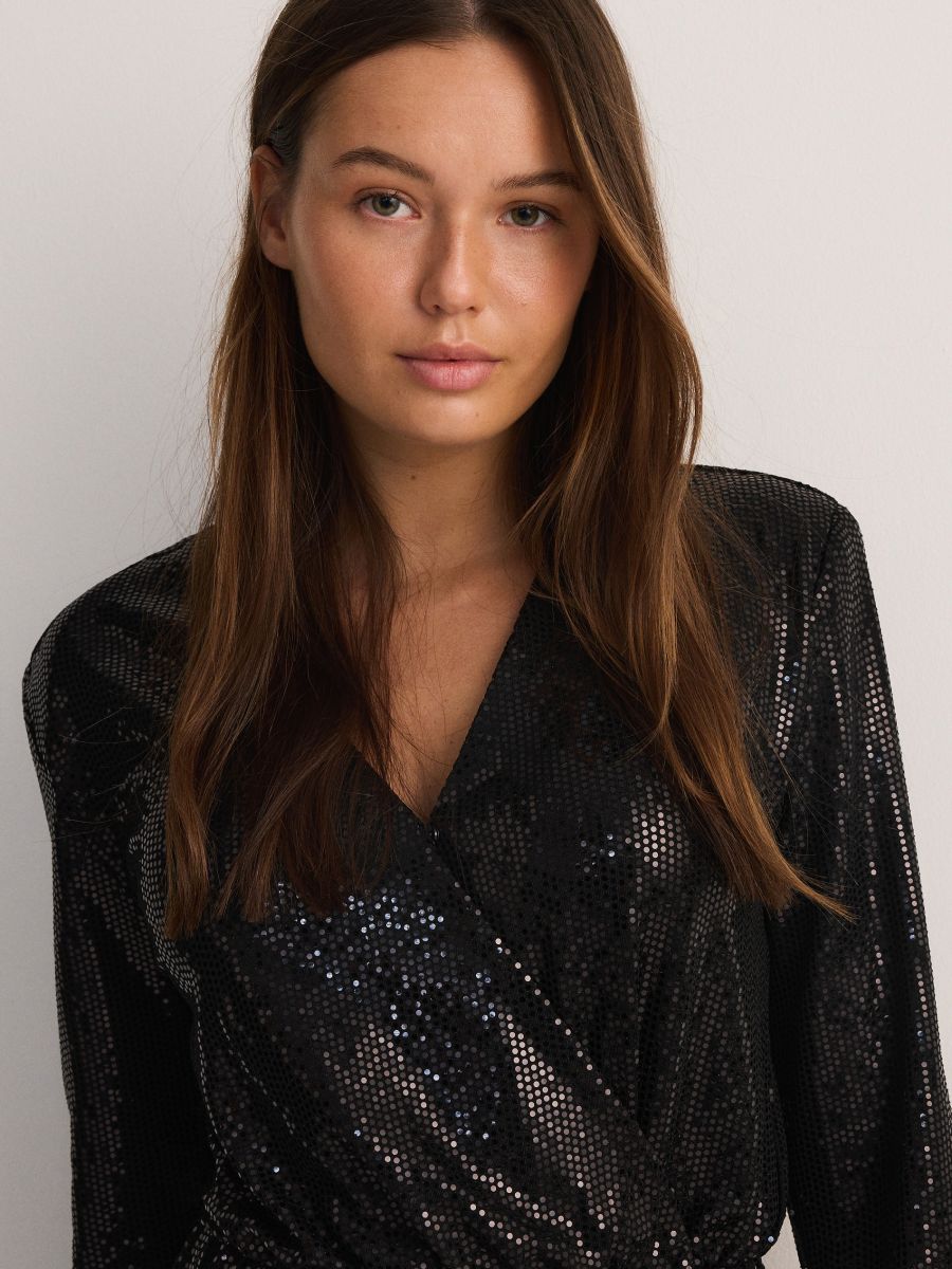 Sequin playsuit - black - RESERVED - 4