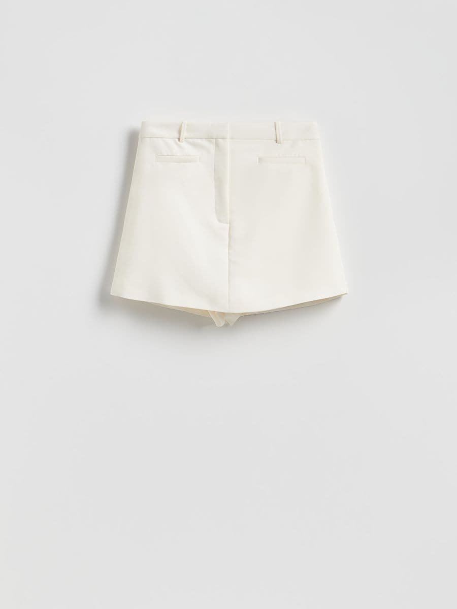 Skort in viscose blend - cream - RESERVED - 4