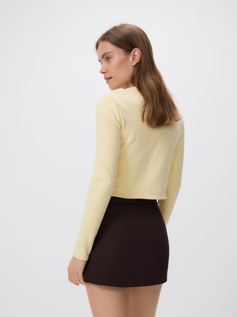 Skort in viscose blend - dark brown - RESERVED - 4