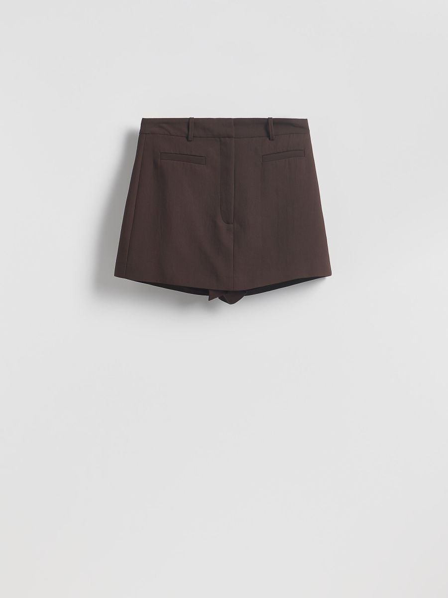 Skort in viscose blend - dark brown - RESERVED - 5