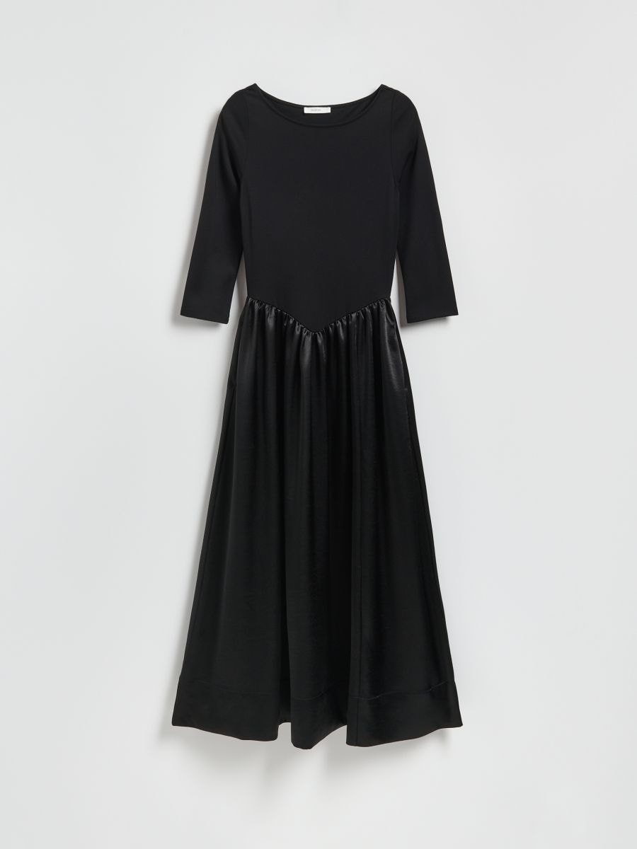 Φόρεμα με διακοσμητικό στρίφωμα - μαυρο - RESERVED