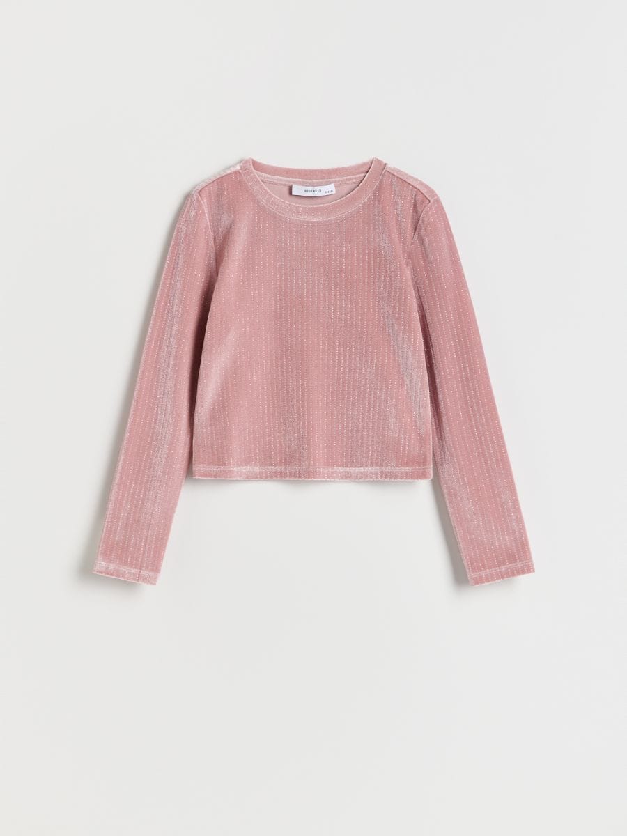 Blouse with metallic thread - dusty rose - RESERVED