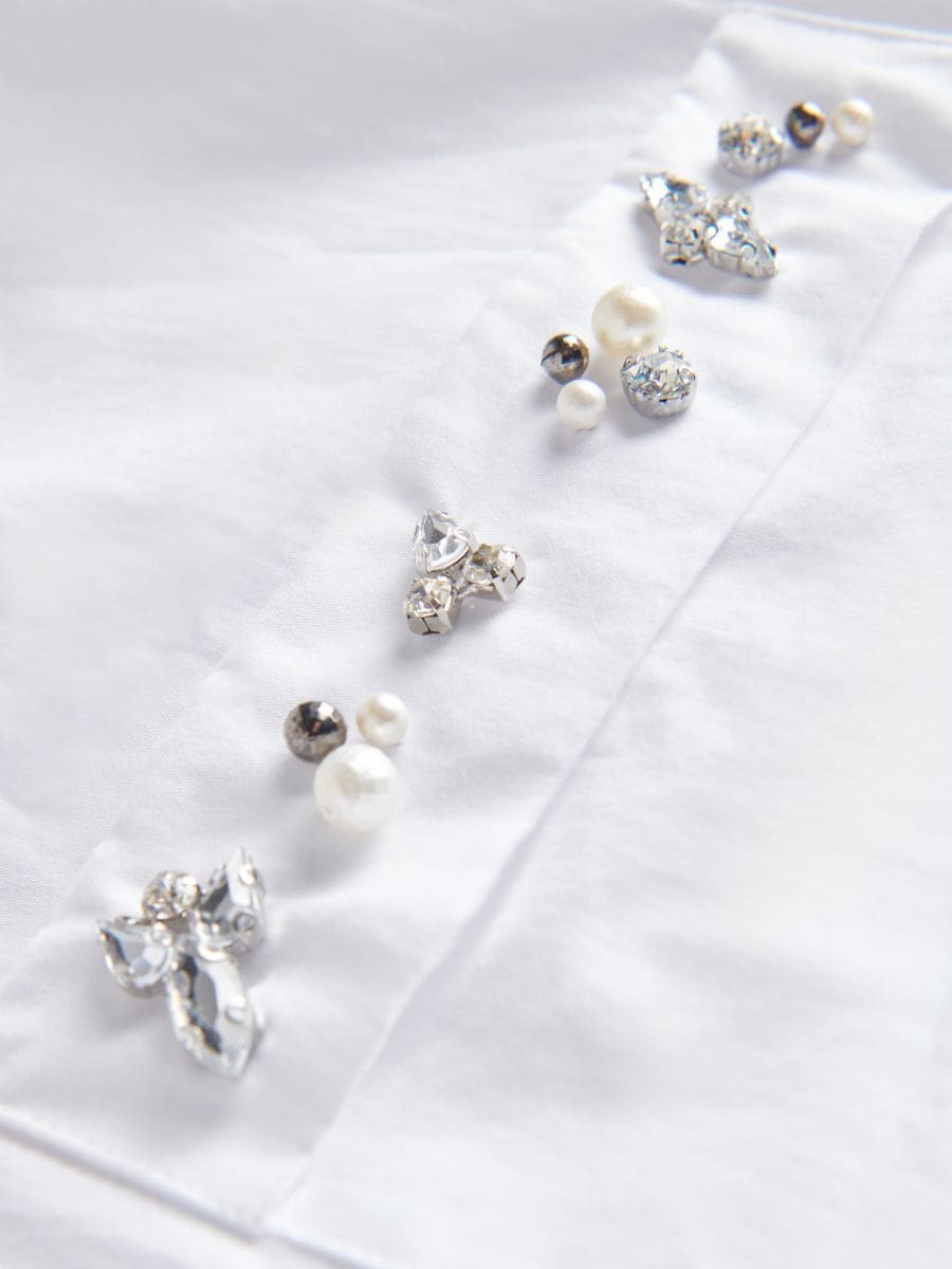 Hemd mit Perlen und Strass - creme - RESERVED - 5