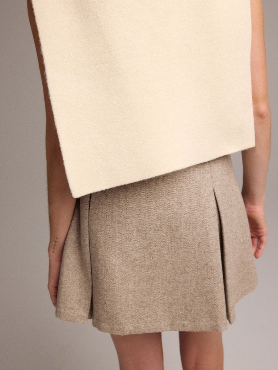 Wool blend mini skirt - multicolor - RESERVED - 4
