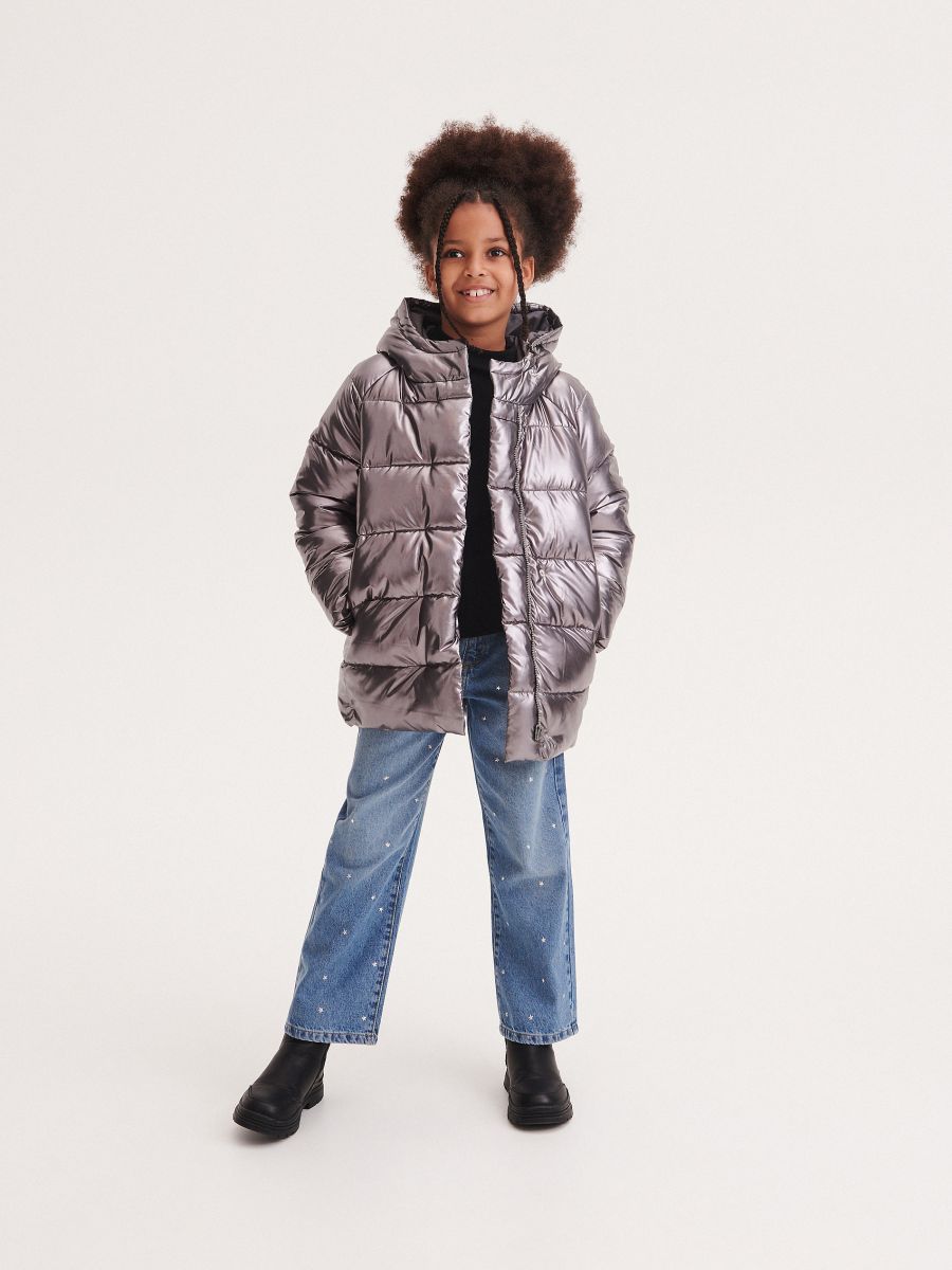 Quilted jacket with hood - multicolor - RESERVED - 5