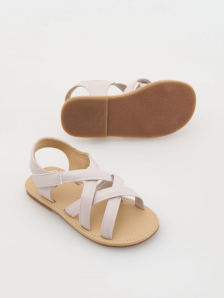 Faux leather sandals - cream - RESERVED