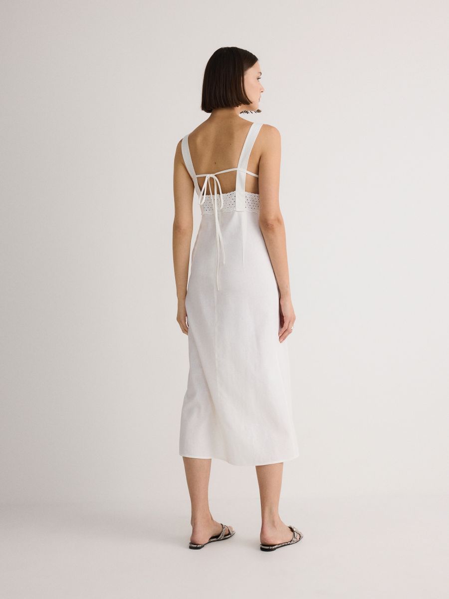 Kleid aus Leinenmischung - weiß - RESERVED - 4