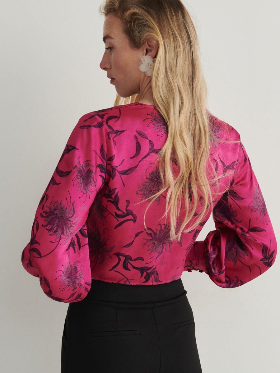 Camicia a quadri con nodo - fucsia - RESERVED - 4