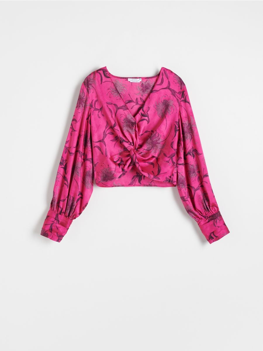 Camicia a quadri con nodo - fucsia - RESERVED - 5