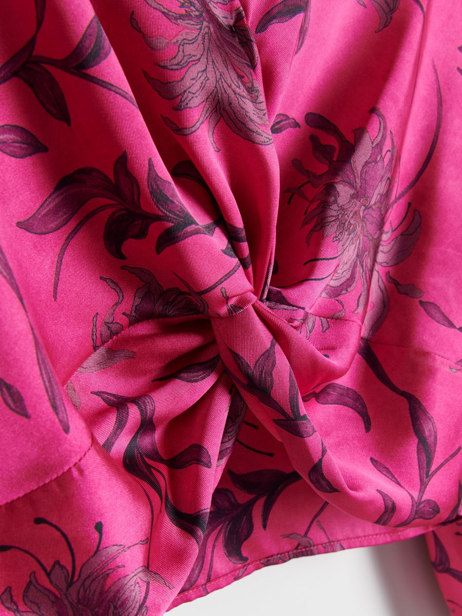Camicia a quadri con nodo - fucsia - RESERVED - 7