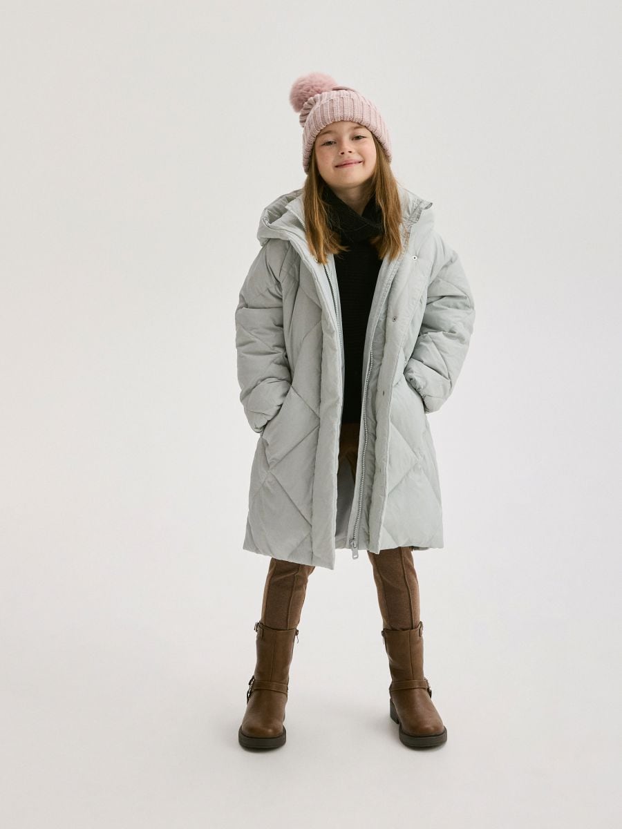 GIRLS` COAT - bleu pâle - RESERVED