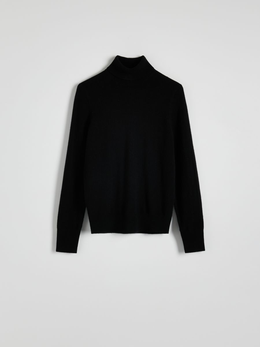 Wool rich turtleneck with cashmere blend - black - RESERVED - 5