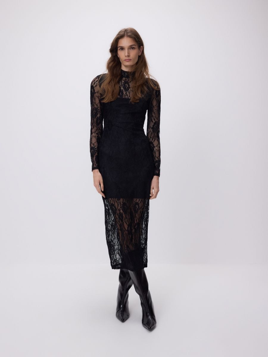 Lace maxi dress - black - RESERVED