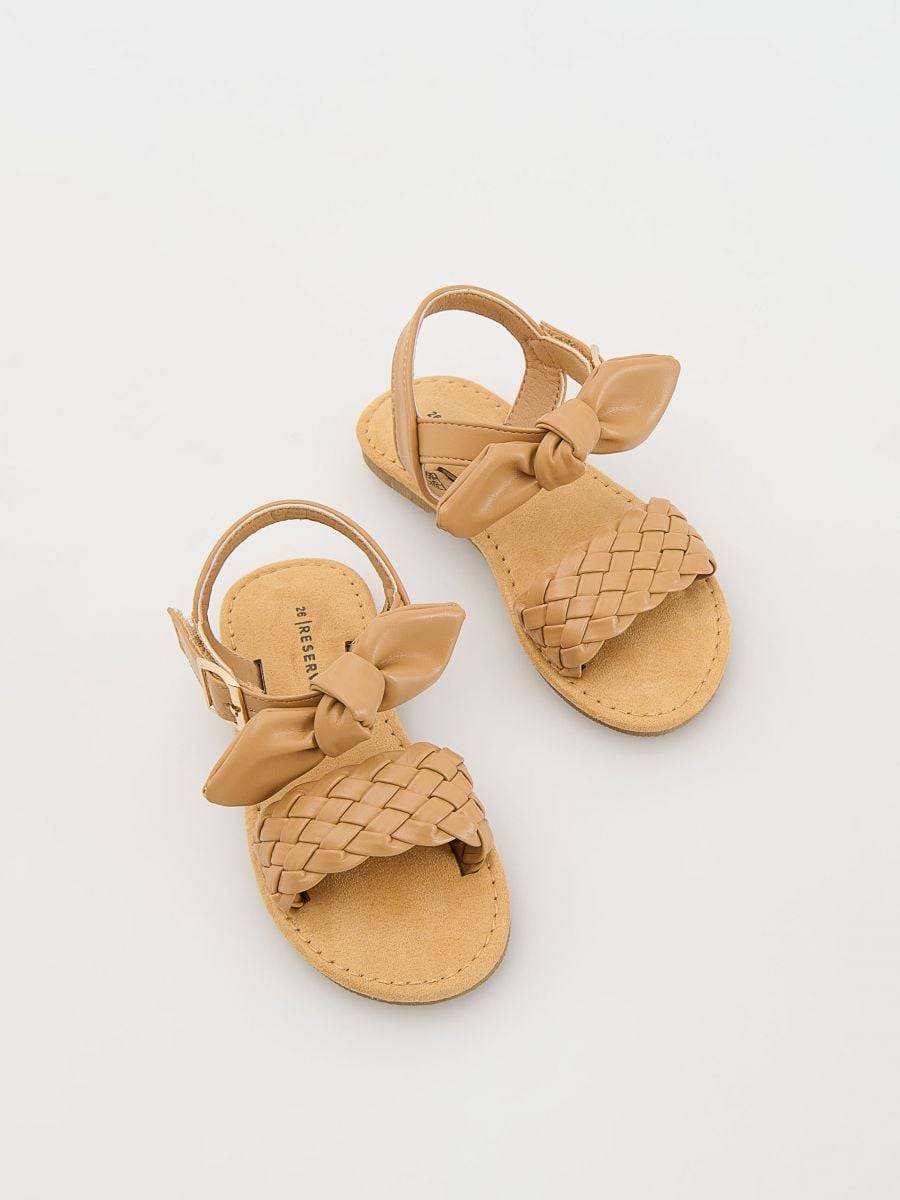 Faux leather sandals - beige - RESERVED