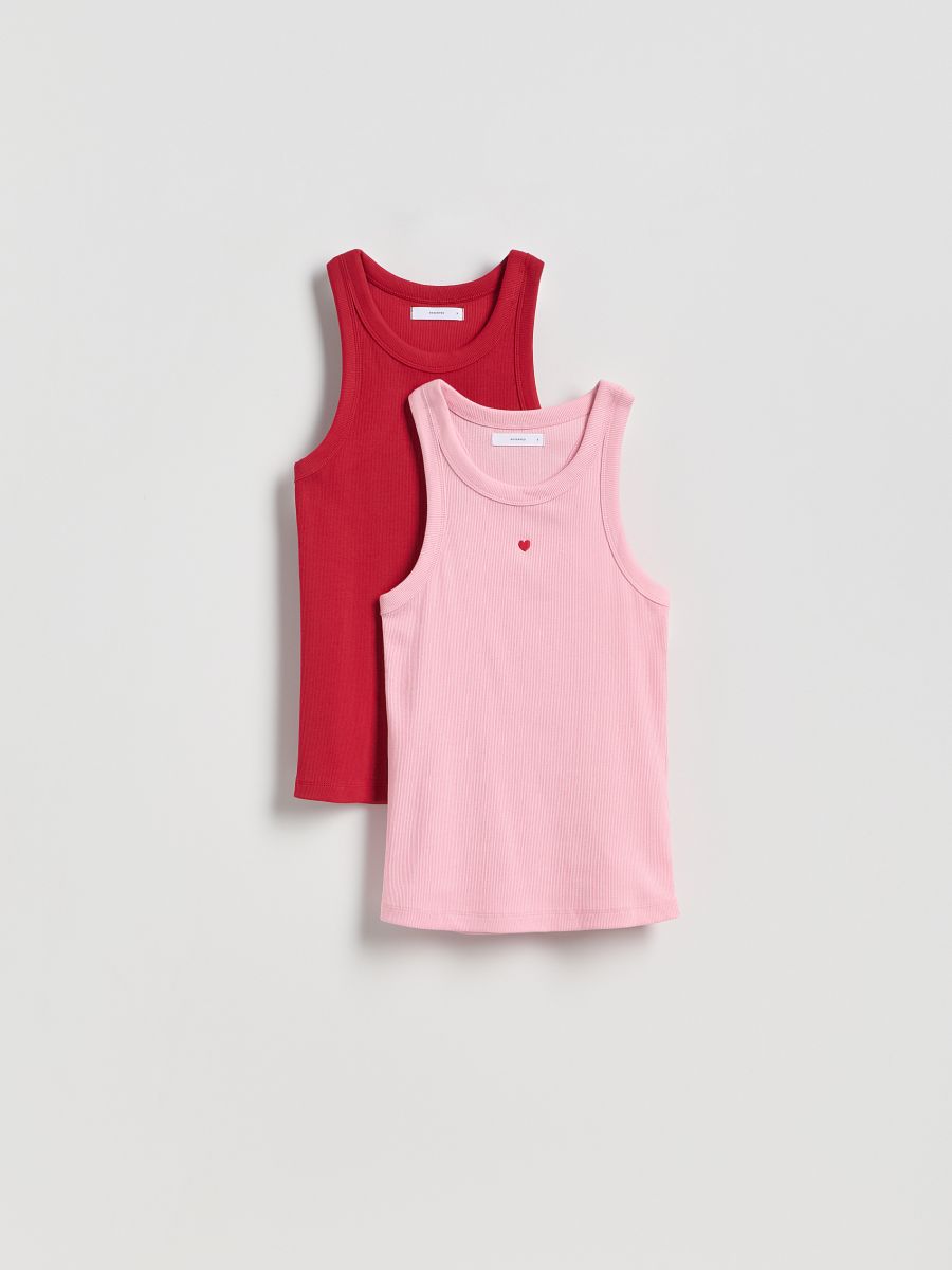 2 felső hímzett díszítéssel - élénkpink - RESERVED