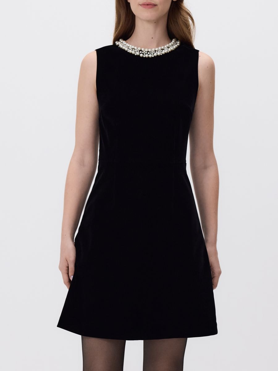 Mini φόρεμα με διακοσμητικές λεπτομέρειες - μαυρο - RESERVED