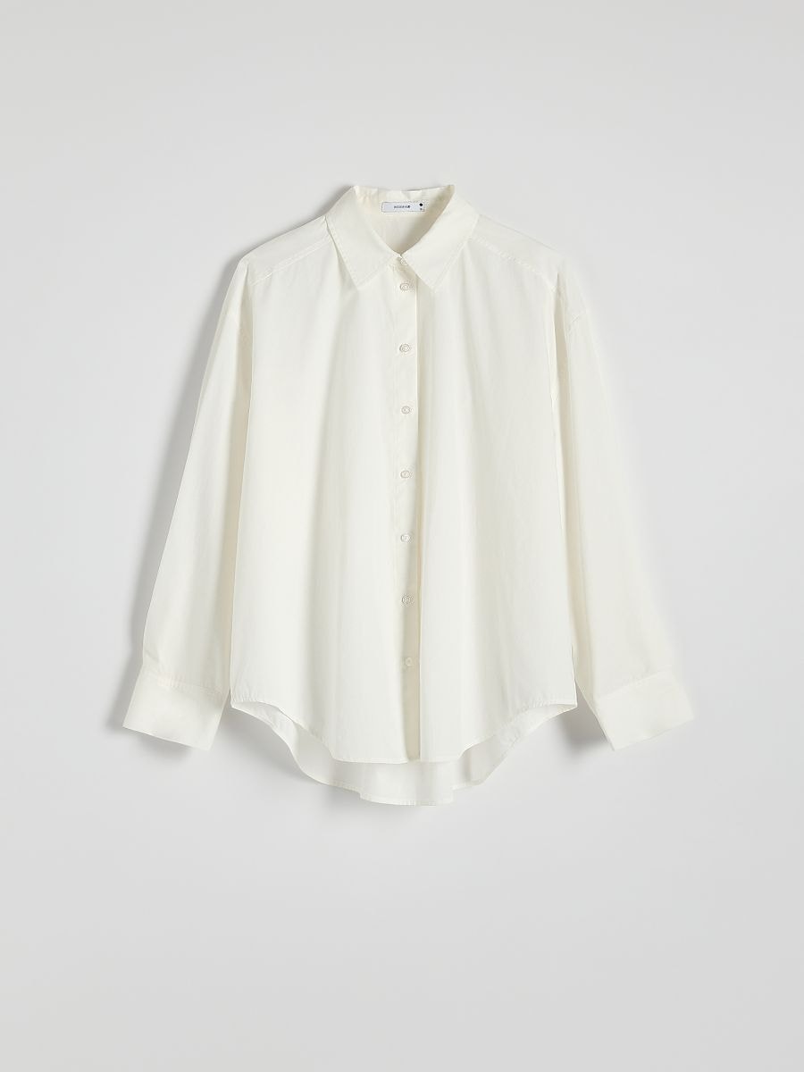 Camicia oversize in cotone - panna - RESERVED - 2
