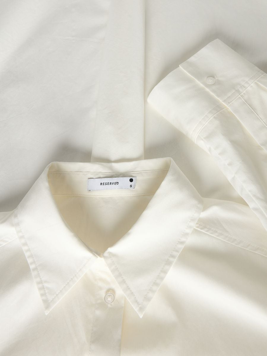Camicia oversize in cotone - panna - RESERVED - 3