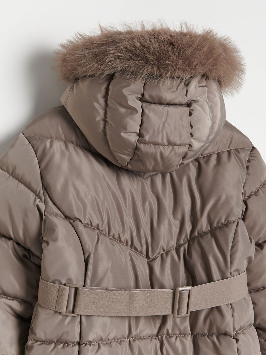 【BAON】24FW★ [BAONHAUS] Kotini quilted check color hood JP Quilted jacket with hood COLOUR cream - RESERVED - 592AY-01X