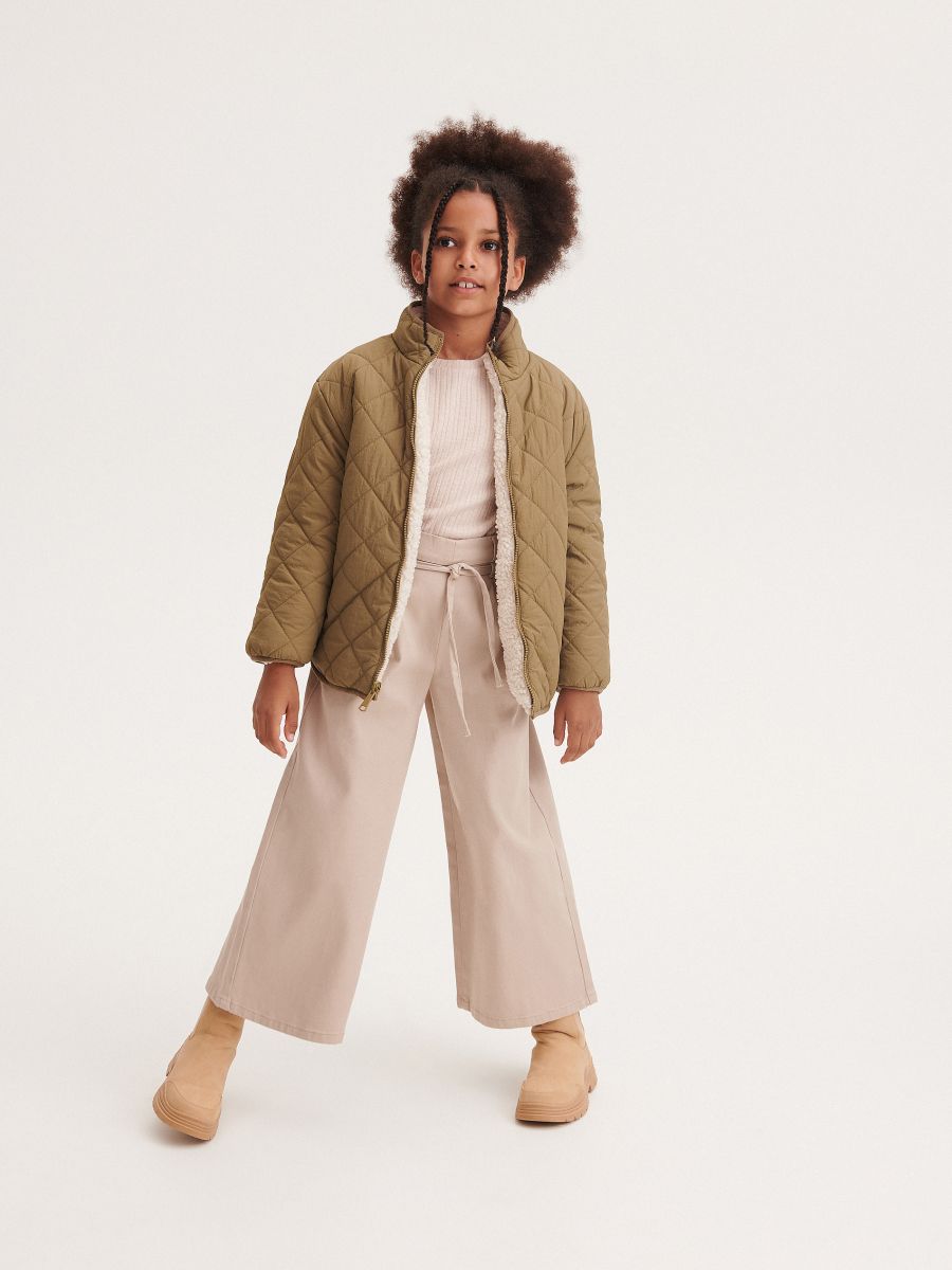 Reversible jacket with insulation - dusty green - RESERVED - 2