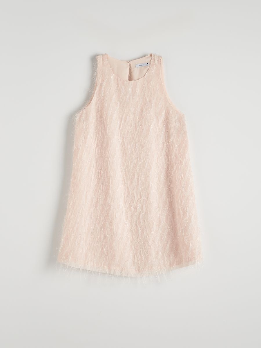 Mini šaty s výstřihem halter - pastelově růžová - RESERVED
