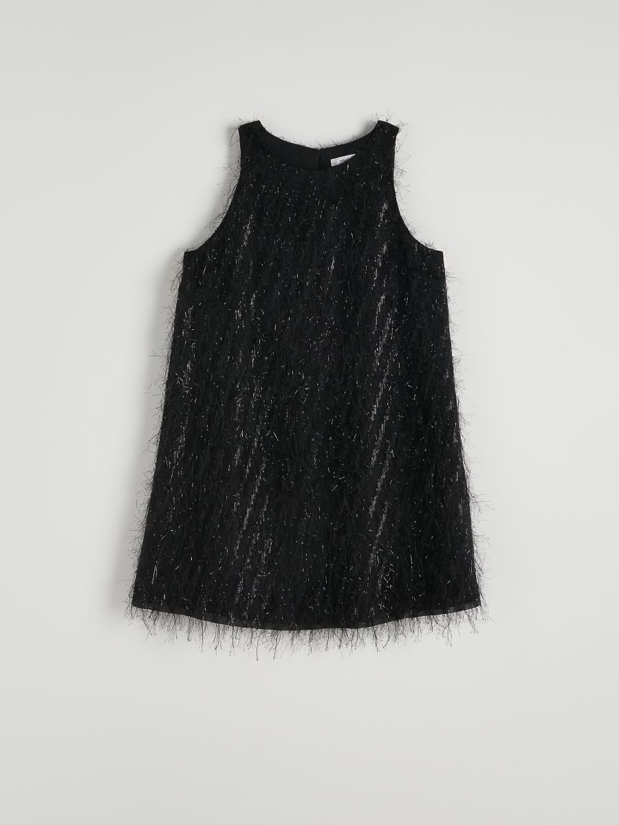 Mini šaty s výstřihem halter - černý - RESERVED